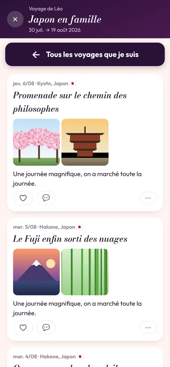 Le voyage suivi par les proches